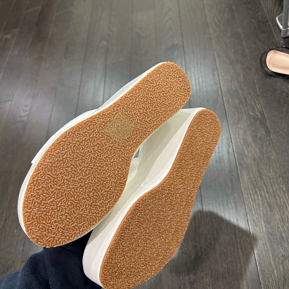 White Platform Slide Sandals - Picture 4 of 4
